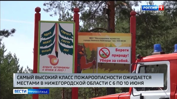 Пятый класс пожароопасности ожидается в Нижегородской области
