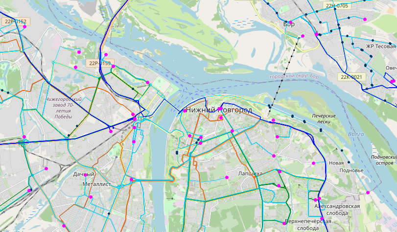 Карта общественного транспорта в нижнем новгороде