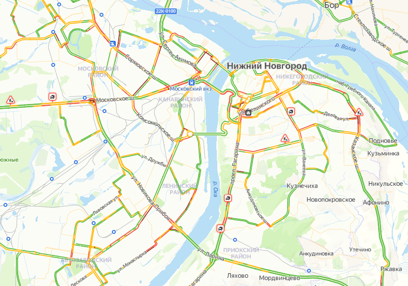Карта нижегородской области с пробками онлайн