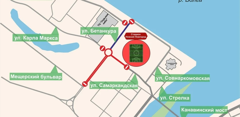 Движение транспорта ограничат на улице Бетанкура в Нижем Новгороде 11 и 12 июня