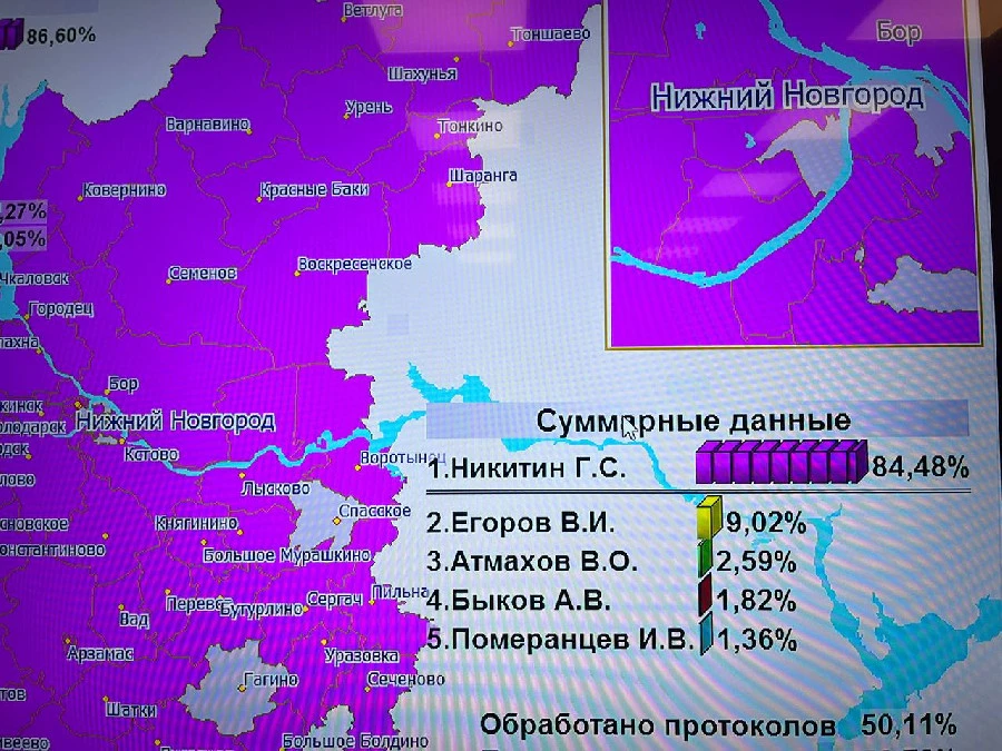 Более половины избирательных бюллетеней обработаны в Нижегородской области 