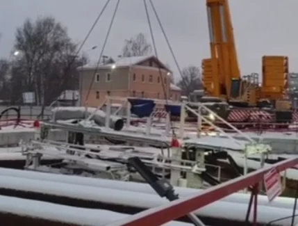Тоннелепроходческий щит готовят к старту на стройплощадке станции метро «Сенная» в Нижнем Новгороде