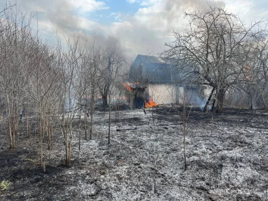 Шесть садовых домиков сгорели в садовом товариществе в Арзамасе
