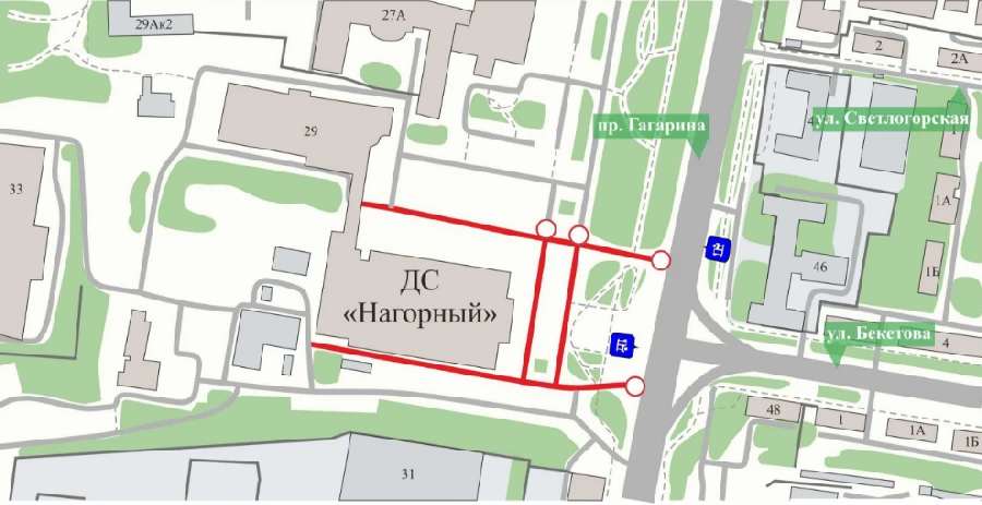 11 февраля с 7 утра будет временно ограничено движение транспорта по местному проезду проспекта Гагарина